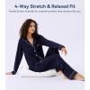 image:imageWiWi Viscose from Bamboo Womens Pajamas Set Super Soft Button Down Top and Pants Sleepwear Cooling Pjs S3XAnavyWhite Dots