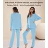 image:imageWiWi Viscose from Bamboo Womens Pajamas Set Super Soft Button Down Top and Pants Sleepwear Cooling Pjs S3XApale Blue