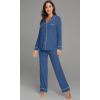 image:imageWiWi Viscose from Bamboo Womens Pajamas Set Super Soft Button Down Top and Pants Sleepwear Cooling Pjs S3XAprussian Blue