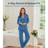 image:imageWiWi Viscose from Bamboo Womens Pajamas Set Super Soft Button Down Top and Pants Sleepwear Cooling Pjs S3XAprussian Blue
