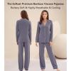 image:imageWiWi Viscose from Bamboo Womens Pajamas Set Super Soft Button Down Top and Pants Sleepwear Cooling Pjs S3XApurplish Grey
