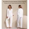 image:imageWiWi Viscose from Bamboo Womens Pajamas Set Super Soft Button Down Top and Pants Sleepwear Cooling Pjs S3XAraw White