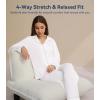 image:imageWiWi Viscose from Bamboo Womens Pajamas Set Super Soft Button Down Top and Pants Sleepwear Cooling Pjs S3XAraw White