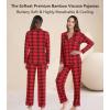 image:imageWiWi Viscose from Bamboo Womens Pajamas Set Super Soft Button Down Top and Pants Sleepwear Cooling Pjs S3XAred Plaid
