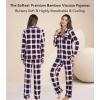 image:imageWiWi Viscose from Bamboo Womens Pajamas Set Super Soft Button Down Top and Pants Sleepwear Cooling Pjs S3XAred Stripe Plaid