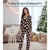 image:imageWiWi Viscose from Bamboo Womens Pajamas Set Super Soft Button Down Top and Pants Sleepwear Cooling Pjs S3XAsanta Claus on Black