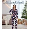 image:imageWiWi Viscose from Bamboo Womens Pajamas Set Super Soft Button Down Top and Pants Sleepwear Cooling Pjs S3XAsanta Claus on Navy