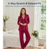 image:imageWiWi Viscose from Bamboo Womens Pajamas Set Super Soft Button Down Top and Pants Sleepwear Cooling Pjs S3XAwine