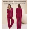 image:imageWiWi Viscose from Bamboo Womens Pajamas Set Super Soft Button Down Top and Pants Sleepwear Cooling Pjs S3XAwine