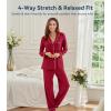 image:imageWiWi Viscose from Bamboo Womens Pajamas Set Super Soft Button Down Top and Pants Sleepwear Cooling Pjs S3XAwine Red