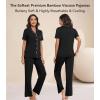 image:imageWiWi Viscose from Bamboo Womens Pajamas Set Super Soft Button Down Top and Pants Sleepwear Cooling Pjs S3XBblack