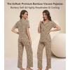 image:imageWiWi Viscose from Bamboo Womens Pajamas Set Super Soft Button Down Top and Pants Sleepwear Cooling Pjs S3XBbrown Leopard
