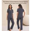 image:imageWiWi Viscose from Bamboo Womens Pajamas Set Super Soft Button Down Top and Pants Sleepwear Cooling Pjs S3XBcharcoal