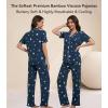 image:imageWiWi Viscose from Bamboo Womens Pajamas Set Super Soft Button Down Top and Pants Sleepwear Cooling Pjs S3XBdark Navy Star