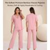 image:imageWiWi Viscose from Bamboo Womens Pajamas Set Super Soft Button Down Top and Pants Sleepwear Cooling Pjs S3XBdusty Pink