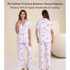 image:imageWiWi Viscose from Bamboo Womens Pajamas Set Super Soft Button Down Top and Pants Sleepwear Cooling Pjs S3XBgreyPeony
