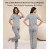image:imageWiWi Viscose from Bamboo Womens Pajamas Set Super Soft Button Down Top and Pants Sleepwear Cooling Pjs S3XBheather Grey
