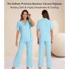 image:imageWiWi Viscose from Bamboo Womens Pajamas Set Super Soft Button Down Top and Pants Sleepwear Cooling Pjs S3XBpale Blue