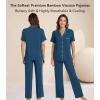 image:imageWiWi Viscose from Bamboo Womens Pajamas Set Super Soft Button Down Top and Pants Sleepwear Cooling Pjs S3XBpeacock Blue