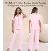 image:imageWiWi Viscose from Bamboo Womens Pajamas Set Super Soft Button Down Top and Pants Sleepwear Cooling Pjs S3XBpink