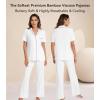 image:imageWiWi Viscose from Bamboo Womens Pajamas Set Super Soft Button Down Top and Pants Sleepwear Cooling Pjs S3XBpure White