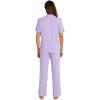 image:imageWiWi Viscose from Bamboo Womens Pajamas Set Super Soft Button Down Top and Pants Sleepwear Cooling Pjs S3XBtaro Purple