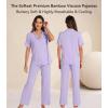 image:imageWiWi Viscose from Bamboo Womens Pajamas Set Super Soft Button Down Top and Pants Sleepwear Cooling Pjs S3XBtaro Purple