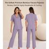 image:imageWiWi Viscose from Bamboo Womens Pajamas Set Super Soft Button Down Top and Pants Sleepwear Cooling Pjs S3XBviolet