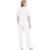 image:imageWiWi Viscose from Bamboo Womens Pajamas Set Super Soft Button Down Top and Pants Sleepwear Cooling Pjs S3XBwhiteBlack Dots