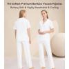 image:imageWiWi Viscose from Bamboo Womens Pajamas Set Super Soft Button Down Top and Pants Sleepwear Cooling Pjs S3XBwhiteBlack Dots