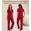 image:imageWiWi Viscose from Bamboo Womens Pajamas Set Super Soft Button Down Top and Pants Sleepwear Cooling Pjs S3XBwine Red