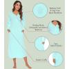 image:imageWiWi Nightgowns for Women Super Soft Sleepwear Long Sleeve V Neck Nightshirts Viscose from Bamboo Cooling Nightdress SXXLAaqua