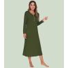 image:imageWiWi Nightgowns for Women Super Soft Sleepwear Long Sleeve V Neck Nightshirts Viscose from Bamboo Cooling Nightdress SXXLAarmy Green