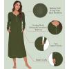 image:imageWiWi Nightgowns for Women Super Soft Sleepwear Long Sleeve V Neck Nightshirts Viscose from Bamboo Cooling Nightdress SXXLAarmy Green