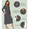 image:imageWiWi Nightgowns for Women Super Soft Sleepwear Long Sleeve V Neck Nightshirts Viscose from Bamboo Cooling Nightdress SXXLAblack White Stripe