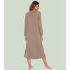 image:imageWiWi Nightgowns for Women Super Soft Sleepwear Long Sleeve V Neck Nightshirts Viscose from Bamboo Cooling Nightdress SXXLAcamel