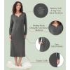 image:imageWiWi Nightgowns for Women Super Soft Sleepwear Long Sleeve V Neck Nightshirts Viscose from Bamboo Cooling Nightdress SXXLAcharcoal