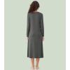 image:imageWiWi Nightgowns for Women Super Soft Sleepwear Long Sleeve V Neck Nightshirts Viscose from Bamboo Cooling Nightdress SXXLAcharcoal