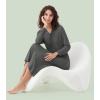 image:imageWiWi Nightgowns for Women Super Soft Sleepwear Long Sleeve V Neck Nightshirts Viscose from Bamboo Cooling Nightdress SXXLAcharcoal