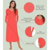 image:imageWiWi Nightgowns for Women Super Soft Sleepwear Long Sleeve V Neck Nightshirts Viscose from Bamboo Cooling Nightdress SXXLAcoral