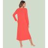 image:imageWiWi Nightgowns for Women Super Soft Sleepwear Long Sleeve V Neck Nightshirts Viscose from Bamboo Cooling Nightdress SXXLAcoral