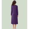 image:imageWiWi Nightgowns for Women Super Soft Sleepwear Long Sleeve V Neck Nightshirts Viscose from Bamboo Cooling Nightdress SXXLAdark Purple