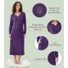 image:imageWiWi Nightgowns for Women Super Soft Sleepwear Long Sleeve V Neck Nightshirts Viscose from Bamboo Cooling Nightdress SXXLAdark Purple