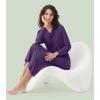 image:imageWiWi Nightgowns for Women Super Soft Sleepwear Long Sleeve V Neck Nightshirts Viscose from Bamboo Cooling Nightdress SXXLAdark Purple