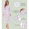 image:imageWiWi Nightgowns for Women Super Soft Sleepwear Long Sleeve V Neck Nightshirts Viscose from Bamboo Cooling Nightdress SXXLAgreyPeony
