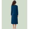 image:imageWiWi Nightgowns for Women Super Soft Sleepwear Long Sleeve V Neck Nightshirts Viscose from Bamboo Cooling Nightdress SXXLAink Blue