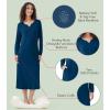 image:imageWiWi Nightgowns for Women Super Soft Sleepwear Long Sleeve V Neck Nightshirts Viscose from Bamboo Cooling Nightdress SXXLAink Blue