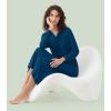 image:imageWiWi Nightgowns for Women Super Soft Sleepwear Long Sleeve V Neck Nightshirts Viscose from Bamboo Cooling Nightdress SXXLAink Blue