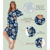 image:imageWiWi Nightgowns for Women Super Soft Sleepwear Long Sleeve V Neck Nightshirts Viscose from Bamboo Cooling Nightdress SXXLAink Blue Floral