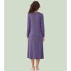 image:imageWiWi Nightgowns for Women Super Soft Sleepwear Long Sleeve V Neck Nightshirts Viscose from Bamboo Cooling Nightdress SXXLAlavender